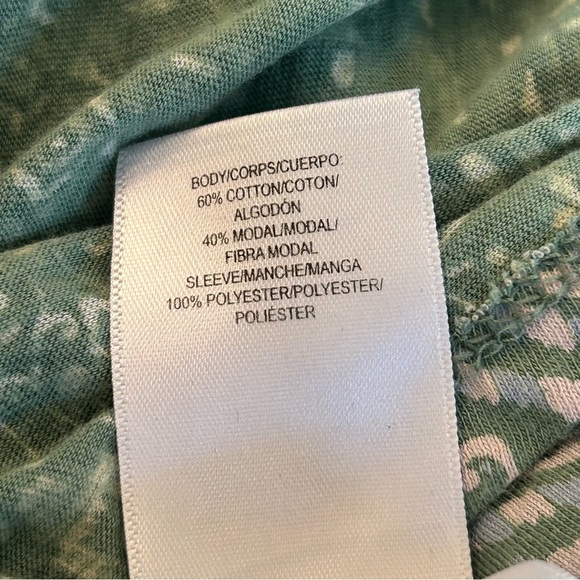 Lucky Brand Mint Sage Green Blue Flutter Sleeve Boxy Blouse - Picture 7 of 9